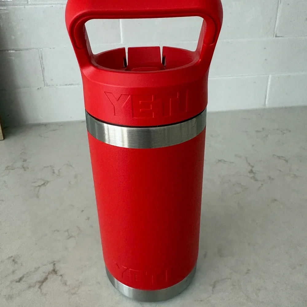 Brand New Yeti Rambler Jr 12 oz Kids Bottle Canyon Red - Picture 3 of 15